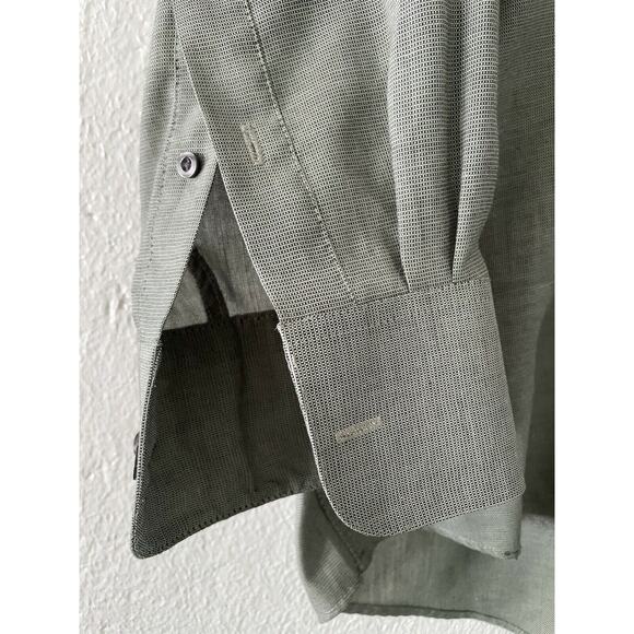 Yves Saint Laurent Men's Dress Shirt Green Button Down Cotton Blend 17 (32-33) - Picture 3 of 12